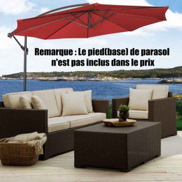 Garden umbrella, foldable, with adjustable angle, Red, Ø 300 × 245 cm