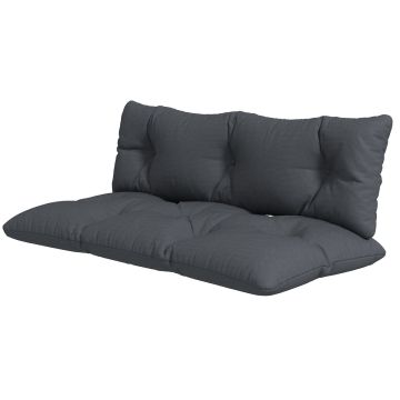 Подушки для садового дивана, Комплект из 2 частей, Серые, 120 × 60 × 15 см