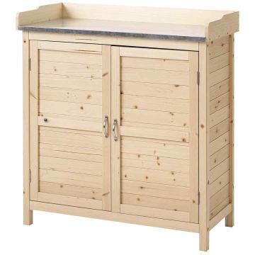 Садовый шкаф для инструментов Outsunny 83x40x92см, светло-коричневый