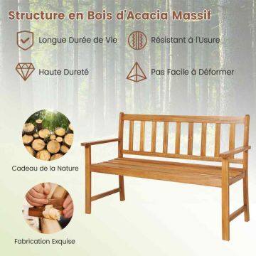 Garden bench, 2-seater, 121.9 × 86.4 × 55.9 cm