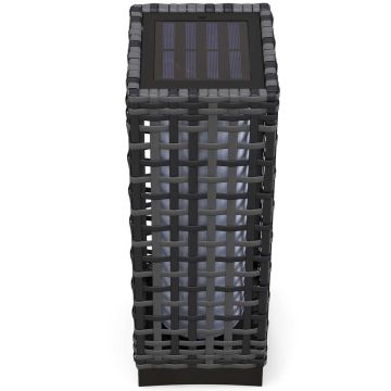 Садовый светильник на солнечных батареях Outsunny 15,5x15,5x46 см, темно-серый/черный.