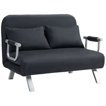 Диван-кровать Homcom 111x80x78см, черный/серебристый