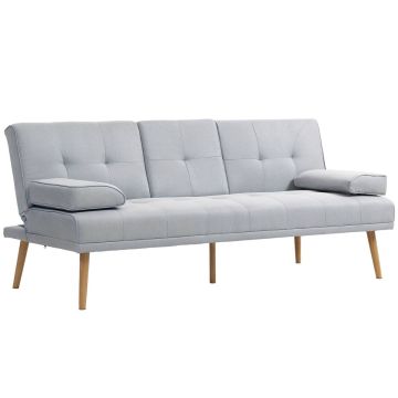 Diivanvoodi Homcom 181x77x78cm, halli/heledat pruuni värvi