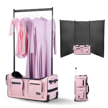 Ratastega tantsukott VEVOR MAT-29A, Roosa, 73 × 43 × 38 cm