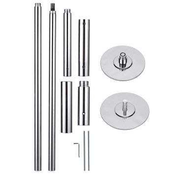 Dance pole, adjustable height, Silver