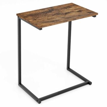 Side table, C-shaped, brown, 55 × 67 × 36 cm