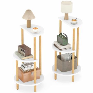 Set of 2 Side Tables, 3-Tier