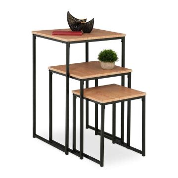Abilaudade komplekt Relaxdays, 3 tk, 76 × 76 × 46 cm