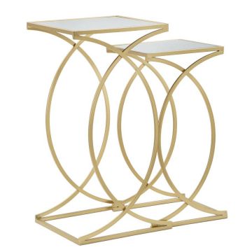 Siomply külglaudade komplekt, 2 tk, Kuldne, 35 × 35 × 70 cm / 30 × 30 × 60 cm