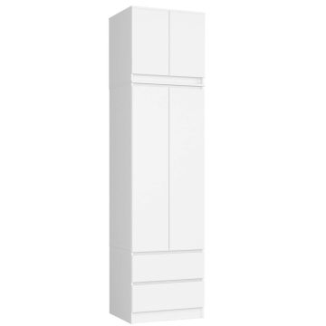 Riidekapp AKORD S60, 2 sahtlit vahelaega, valge, 60 × 234 × 51 cm