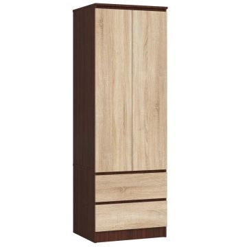 Riidekapp AKORD STAR S 60, 2 sahtlit, mitmevärviline, 60 × 180 × 51 cm