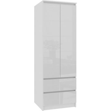 Riidekapp AKORD STAR S60, 2 ust, 2 sahtlit, valge, 60 × 180 × 51 cm