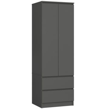 Riidekapp AKORD STAR S60, 2 ust ja 2 sahtlit, hall, 60 × 180 × 51 cm
