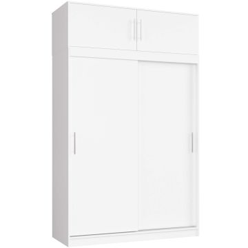 Riidekapp CLP MONO, vahekorrusega, valge, 150 × 245 × 60 cm