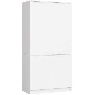 Riidekapp S90 4D CLP, 4 uksega, valge, 90 × 180 × 51 cm