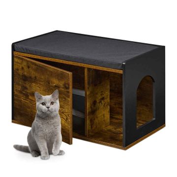 Kassikapp Relaxdays, 1 suletud ja 1 avatud osa, 75 × 45,5 × 43 cm