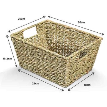 Laundry cabinet, with lid and door, White, 30 × 61 × 30 cm