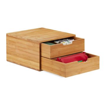 Sahtlitega hoiukast Relaxdays, 2 sahtlit, 30 × 18 × 31 cm