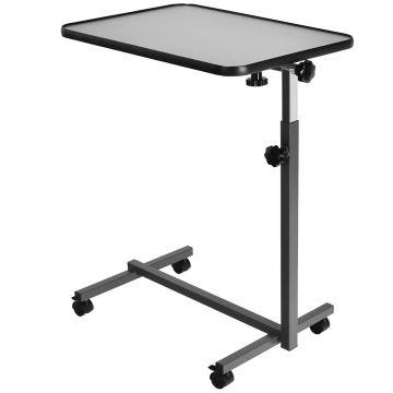 Over-the-bed table, Adjustable height, Gray, 40.64 × 68.58–111.76 × 67.31 cm