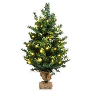 Tabletop Artificial Christmas Tree, 234 Tips, 35 LED Lights, 15 × 24 inches