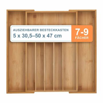 Söögiriistade sahtlisisu Relaxdays, 7–9 sektsiooni, 50 × 5 × 47 cm