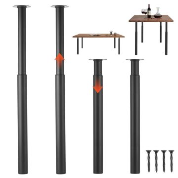 Lauajalad VEVOR HXZTYG28-43.3, 4 tk, Mustad, 11 × 11 × 71–110 cm