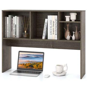 Desktop shelf, 4 compartments, Gray, 93.98 × 73.66 × 25.4 cm