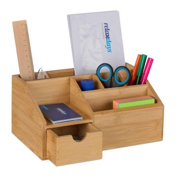 Настольный органайзер Relaxdays, 6 отделений, 1 ящик, 24,5 × 11 × 15 см