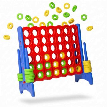 Lauamäng Connect Four Relaxdays, XXL, kandekotita, Mitmevärviline, 120 × 110 × 55 cm