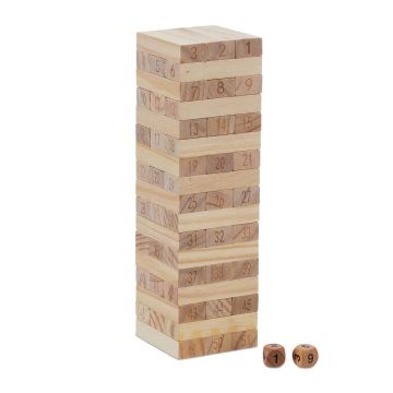 Настольная игра Relaxdays 10044118.0, 51 брусок, 2 кубика, 26 × 7,5 × 7,5 см