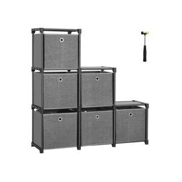 Riiul 6 kangast kuubikuga 105 x 105 x 30 cm, 6 sektsiooni, hall