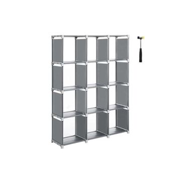 Riidest riiul 105 x 30 x 140 cm, 12 sektsiooni, hall