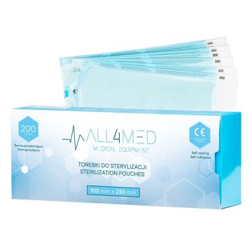 Steriliseerimiskotid ALL4MED, 200 tk, 100 × 230 mm