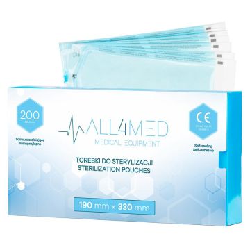 Steriliseerimiskotid ALL4MED, 200 tk, 190 × 330 mm