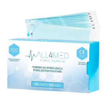 Steriliseerimiskotid ALL4MED, 200 tk, 90 × 135 mm