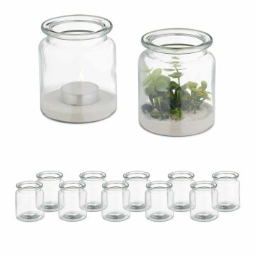 Klaasist küünlaalused Relaxdays, 12 tk, Ø 8 × 9,5 cm