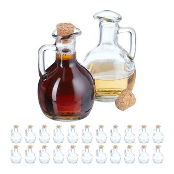 Stikliniai buteliai su kamščiais, 24 vnt., 150 ml