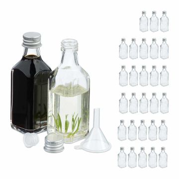 Стеклянные бутылочки Relaxdays, 30 шт., 50 мл, 10 × 3,5 × 3,5 см