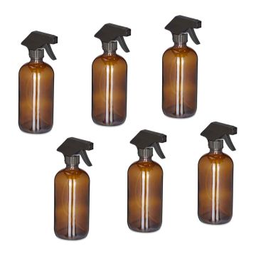 Klaasist pihustuspudelid Relaxdays 10046151.0, 6 tk, 9,5 × 21 × 7,5 cm