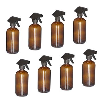 Klaasist pihustuspudelid Relaxdays 10046152.0, 8 tk, 9,5 × 21 × 7,5 cm