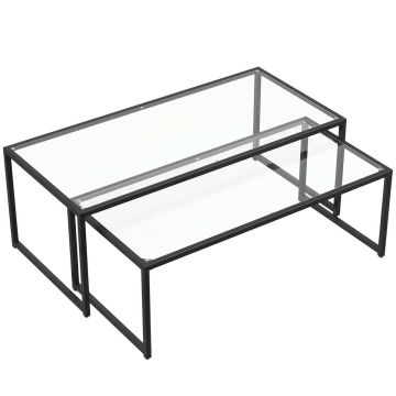 Klaasist diivanilaudade komplekt, 2 tk, 119 × 56 × 44,5 cm