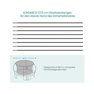 Fiberglass rod set Songmics STF103Q01, 8 pcs