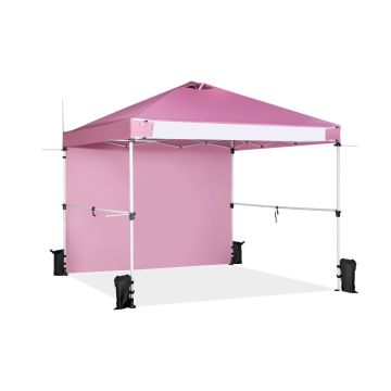 Canopy tent, with side wall, Pink/white, 300 × 300 × 270–290 cm