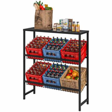 Kastide riiul Homcom 103x33x113,5cm, musta värvi