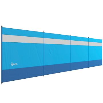 Ветрозащитный экран для кемпинга Outsunny 725x140 см, синий.