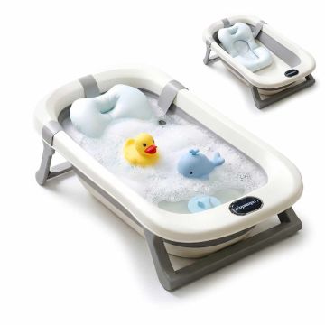 Складная детская ванночка Relaxdays, с подушкой для купания, 20 × 78 × 50 см