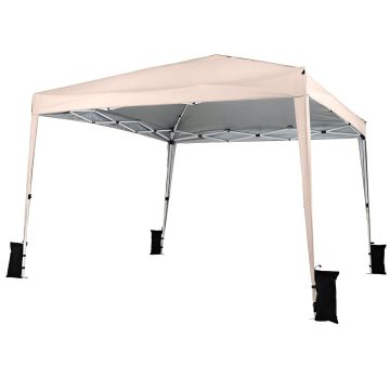 Folding gazebo 3x3 m, waterproof, with carrying bag and stakes, beige