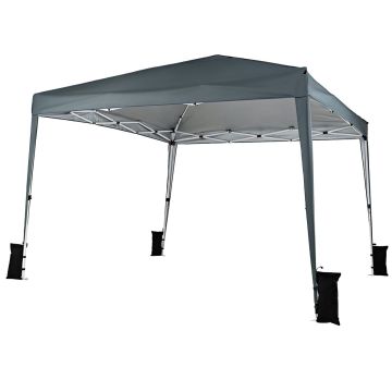 Folding gazebo, Grey, 300 × 300 × 247–267 cm