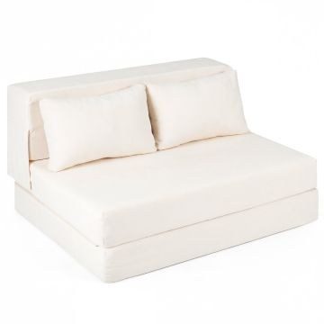 Folding sofa bed, 3 in 1, 2 cushions, Sand, 82 × 103 × 58 cm