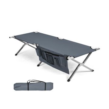 Folding camping bed, 190.5 × 73.7 × 43.2 cm